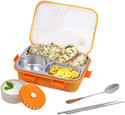 RBGIIT Leakproof Detachable Inner Steel 3 Compartments Spoon Chopstick Small 4 Containers Stainless Steel School Lunch Box