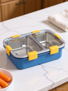 rbgiit lunch box 2 compartment leak-proof bpa free stainless steel box for kids a1 2 containers stainless steel office lunch box