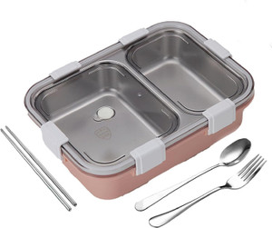 rbgiit lunch box 2 compartment leakproof bpa free stainless steel for school office k0 2 containers stainless steel plastic silicone office lunch box