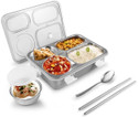 RBGIIT Lunch Box 4 Compartment Leak-Proof BPA Free Stainless Steel, 4 Containers Stainless Steel Office Lunch Box