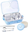 RBGIIT Portable Bento Box with Inner Steel Tray, Cutlery, and Sealed Lid 1 Containers Stainless Steel Office Lunch Box (750 ml)