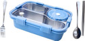 RBGIIT Portable Bento Box with Inner Steel Tray, Cutlery, and Sealed Lid 1 Containers Stainless Steel Office Lunch Box