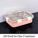 RBGIIT Premium Quality Bento Lunch Box with Stainless Steel Design & Secure Fasteners 3 Containers Stainless Steel, Plastic, Silicone Office Lunch Box