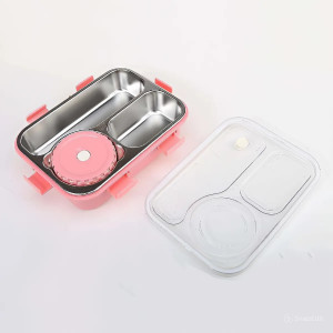 rbgiit sealed food container with stainless steel compartments and cutlery 1 containers stainless steel office lunch box