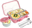RBGIIT Stainless Steel Bento Lunch Box with Sealed Lid and Cutlery Set 1 Containers Stainless Steel, Plastic, Silicone Office Lunch Box