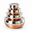 RBGIIT Stainless Steel Copper Bottom Handi with Lid for Traditional Indian Cooking Handi 0.5 L, 0.75 L, 1 L, 1.5 L with Lid (Stainless Steel)