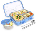 RBGIIT Stainless Steel Lunch Box with Soup Bowl Utensils Ideal for Kids Eco-Friendly K3 3 Containers Stainless Steel, Plastic, Silicone Office Lunch Box