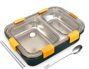 rbgiit steel lunch tiffin box for kids school  office 2 compartment 2 containers stainless steel school lunch box