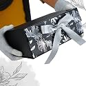 RBS® - Black Gift Box 23 x 16 x 10 cm Hamper Boxes for Gift Empty Cardboard box (1 Pack) Empty Gift Boxes Multipurpose Gift Boxes for All Occasions Holds Upto 5kg (Silver Front Floral)
