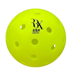 rbx grx-40 pickleball balls  outdoor pickleballs in fluorescent green  high-visibility design  seamless construction  consistent bounce  ideal for all court surfaces pack of 6