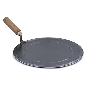 rby food grade iron dosa tawa 12 inch heavy base lohe ka tava pre-seasoned flat pan metal spoon friendly for dosa chilla chapati uttapam