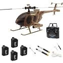 RC ERA C184 MD500 RC Helicopter, Dual-Rotor Brushless Motor RC Helicopter with 6-Axis Groy &amp; Optical Flow, Remote Control Military Aircraft for Adults Enthusiasts - 1 Battery