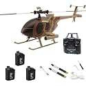 RC ERA C184 MD500 RC Helicopter, Dual-Rotor Brushless Motor RC Helicopter with 6-Axis Groy & Optical Flow, Remote Control Military Aircraft for Adults Enthusiasts - 1 Battery