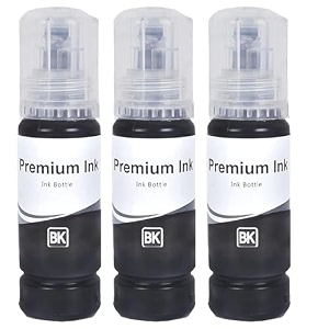 rc print 003001 compatible ink for epson l3100 l3110 l3150 l5190 l1110 l4150 l6170 l4160 l6190 l6160 pack of 3 black 70ml each