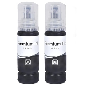 rc print 003001 compatible ink for epson l3100 l3110 l3150 l5190 l1110 l4150 l6170 l4160 l6190 l6160 pack of 2 black 70ml each