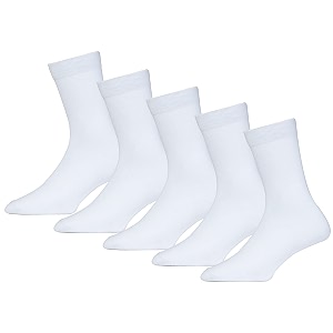 rc royal class boys and girls calf length white plain organic cotton school socks pack of 5 pairs