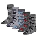 RC. ROYAL CLASS Boys And Girls Calf Length Argyle Pattern Thick Towel Woolen Multicolored Socks (Pack of 5 Pairs)