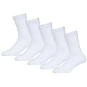 RC. ROYAL CLASS Boys and Girls Calf Length White Plain Organic Cotton School Socks (Pack of 5 Pairs)