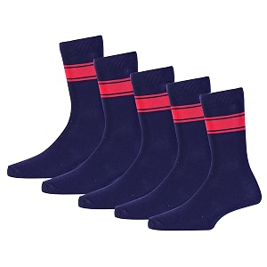 rc royal class kvkendriya vidyalaya school cotton socks for boys amp girlspack of 5 pairsnavy blue with red stripes