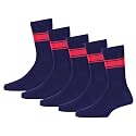 RC. ROYAL CLASS KV(kendriya vidyalaya) School Cotton Socks For Boys &amp; Girls(Pack of 5 Pairs)(Navy Blue with Red stripes)