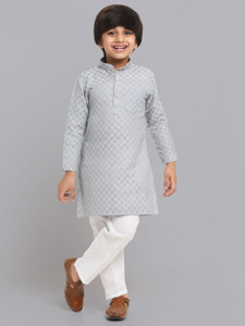rcensa boys self design straight kurta