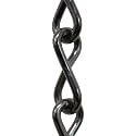 RCH Hardware CH-S50-12-GUN Steel Basket Chain 13 Gauge, Gunmetal (1 Foot)