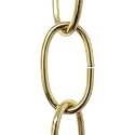RCH Hardware CH-S56-10-PB-3 | 8 Gauge Decorative Solid Steel Standard Link Fixture Chain | 3 Foot Increments | Polished Brass Finish