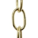 RCH Hardware CH-S56-11S-PB-3 |9 Gauge Steel Chandelier Chain for Lighting and Hanging Fixtures - Standard Links (3 ft/1 Yard, Polished Brass)