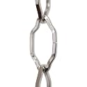 RCH Hardware CH-S57-30-PN-3 | 12 Gauge Decorative Solid Steel Motif Link Fixture Chain | 3 Foot Increments |Polished Nickel Finish