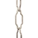RCH Hardware CH-S57-33-PN-3 | 9 Gauge Decorative Solid Steel Motif Link Fixture Chain | 3 Foot Increments |Polished Nickel Finish