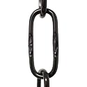RCH Hardware CH-S58-40-BLK-3 | 6 Gauge Decorative Solid Steel Spanish Link Fixture Chain | 3 Foot Increments |Black Finish
