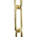 RCH Hardware CH-S59-04-PB-10 |9 Gauge Decorative Solid Steel Oval Link Fixture Chain | 10 Foot Increments | Polished Brass Finish