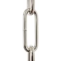 RCH Hardware CH-S59-04-PN-10 |9 Gauge Decorative Solid Steel Oval Link Fixture Chain | 10 Foot Increments | Polished Nickel Finish