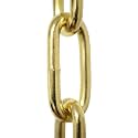 RCH Hardware CH-S59-06-PB-10 |3 Gauge Decorative Solid Steel Oval Link Fixture Chain | 10 Foot Increments | Polished Brass Finish