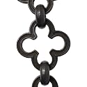 RCH Hardware Decorative Oil Bronzed Black Solid Brass Chain for Hanging, Lighting - Cross Clover Design Unwelded Links (1 Foot)
