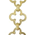 RCH Hardware Decorative Polished Solid Brass Chain for Hanging, Lighting - Cross Clover Design Unwelded Links (1 Foot)