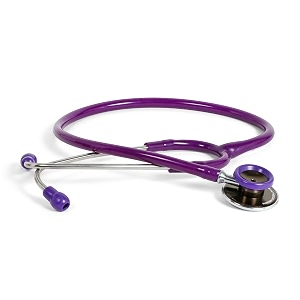 rcsp acoustic stethoscope for doctors and medical students  light weight aluminium chest piece with flexible jointless tube amp soft sealing ear knobs micro brown purple