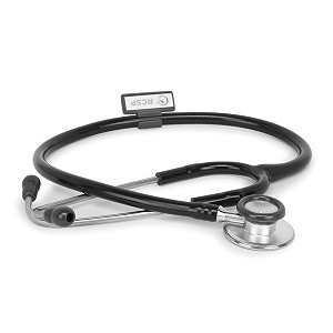 rcsp acoustic stethoscope for doctors and medical students  light weight aluminium chest piece with flexible jointless tube amp soft sealing ear knobs micro plus