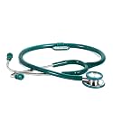 RCSP Acoustic Stethoscope for doctors and Medical students | light weight Aluminium Chest Piece with Flexible Jointless Tube & Soft Sealing Ear Knobs (Green)