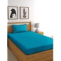RD TREND® Premium Elastic Fitted Bedsheets for Single Bed Size (72 x 48 x 8 Inches) with 1 Pillow Cover Size (18x28 Inches) Color- Firoji