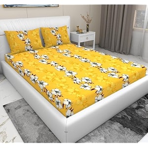 rd trend presents bedsheet for single bed polycotton 210 tc size-60x90 inches152x228 cm single bedsheet with pillow cover 18x28 inches beige