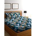 RD TREND Presents Luxurious Glace Cotton Super Soft 210 TC 360° Elastic Fitted Bedsheets Single Bed Size (72 x 48 x 8 Inch) with 1 Pillow Cover Size (28 x18), Color- Beige, Floral