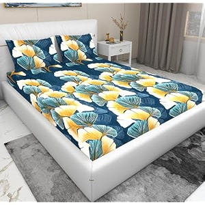 rd trend 210 tc queen size bedsheet for double bed microfiber double bedsheet 90x90 inches with 2 pillow cover 18x28 inches teal blue