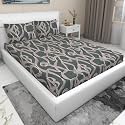RD TREND 210 TC Queen Size Bedsheet for Double Bed, Microfiber Double Bedsheet 90X90 Inches with 2 Pillow Cover 18X28 Inches Blue Paisley