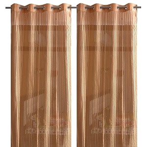 rdk polyester sheer-net fancy sheer sparkling door curtain bronze 8 feet- 2pcs