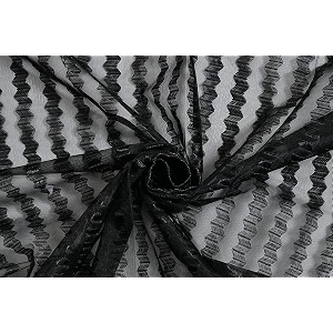 rdk polyester sheer-net fancy sheer sparkling window curtain black 5 feet- 2pcs