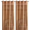 RDK Polyester Sheer-Net Fancy Sheer Sparkling Long Door Curtain (Bronze, 10 feet)- 2pcs