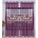 RDK Polyester Sheer-Net Fancy Sheer Sparkling Long Door Curtain (Purple, 9 feet)- 2pcs