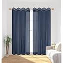 RDK Polyester Sheer-Net Fancy Sheer Sparkling Long Door Curtain (Blue, 10 feet)- 2pcs