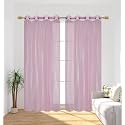 RDK Polyester Sheer-Net Fancy Sheer Sparkling Window Curtain (Baby Pink, 5 feet)- 2pcs